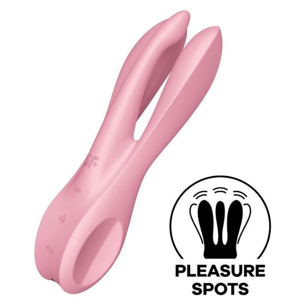 Вибратор для клитора Satisfyer Threesome 1, 14 см (розовый) 14659 фото