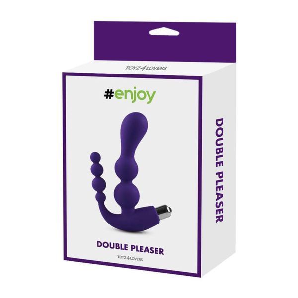 Анальна пробка Toyz4lovers Double Pleaser, 15.5 см (фіолетовий) 73824 фото