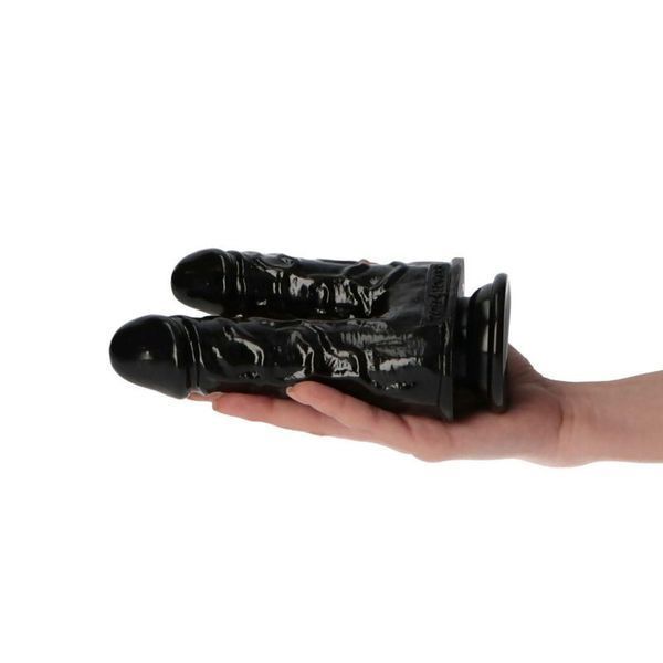 Двойной фаллоимитатор Toyz4lovers Caino e Abele, 15.5 см (черный) 221230 фото