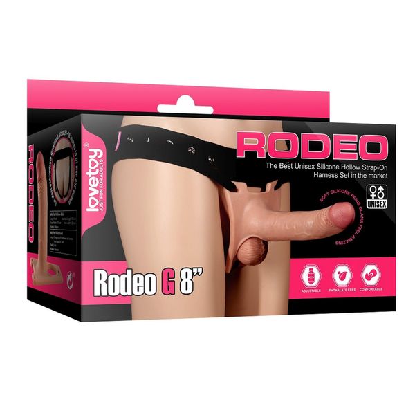 Страпон полый Unisex Hollow Strap-On Rodeo G, 20,3 см (телесный) 14392 фото