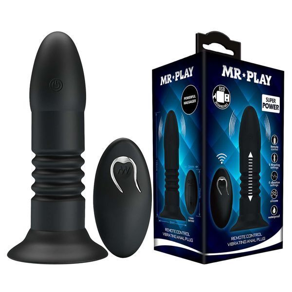 Анальна пробка Mr. Play Remote Control, 13.8 см (чорний) 163542 фото