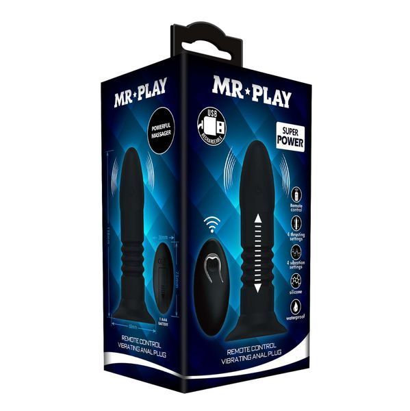 Анальна пробка Mr. Play Remote Control, 13.8 см (чорний) 163542 фото