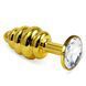 Анальная пробка Lovetoy Gold Spiral Metal Plug, 6.8 см (прозрачный) 98308 фото 1