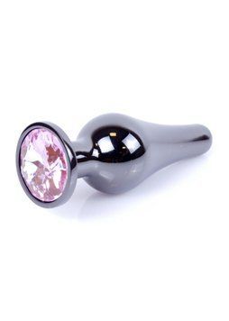 Анальная пробка MyLove Toys Jewellery Dark Silver Butt Plug, 9.5 см (светло-розовый) 229698 фото