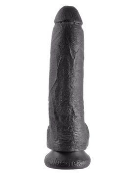 Фалоімітатор King Cock 9" With Balls, 26 см (чорний) 68948 фото