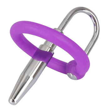 Стимулятор уретри Orion Penis Plug With A Silicone Glans Ring, 4,5 см (сріблястий) 15840 фото