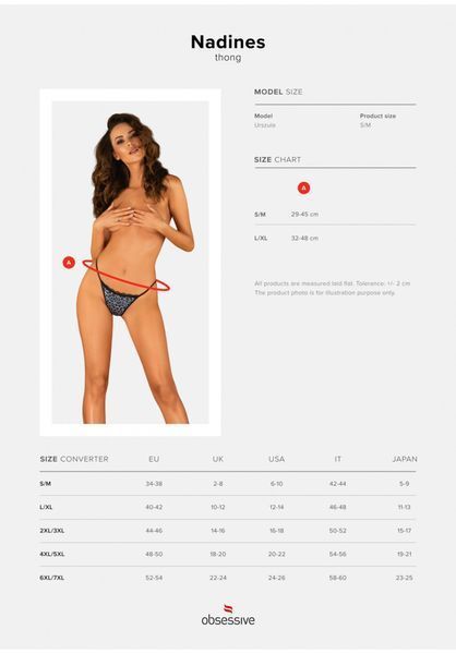 Трусики-стрінги Obsessive Nadines, S/M (блакитний) 84458 фото