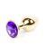 Анальна пробка з кристалом B - Series HeavyFun Plug-Jewellery Gold, 7 см (фіолетовий) 100886 фото
