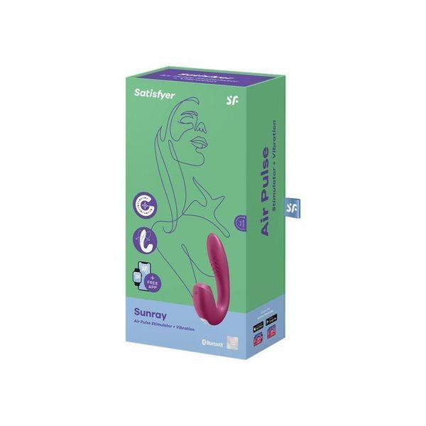 Вакуумний стимулятор клітора з вібрацією Satisfyer Sunray (малиновий) 25854 фото