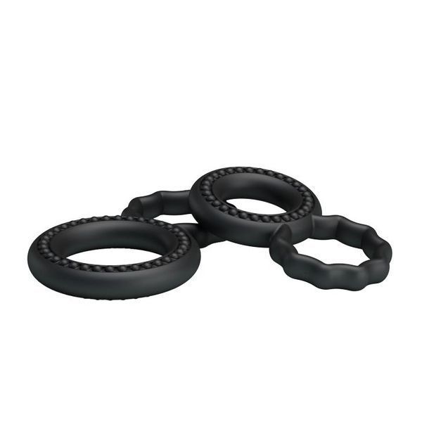 Эрекционное кольцо Baile Cock Rings, набор 2 шт (черный) 90556 фото