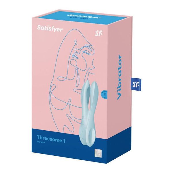 Многофункциональный вибратор Satisfyer Threesome 1, 14 см (голубой) 14660 фото