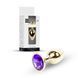 Анальна пробка з кристалом B - Series HeavyFun Plug-Jewellery Gold, 7 см (фіолетовий) 100886 фото 10
