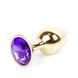 Анальна пробка з кристалом B - Series HeavyFun Plug-Jewellery Gold, 7 см (фіолетовий) 100886 фото 1