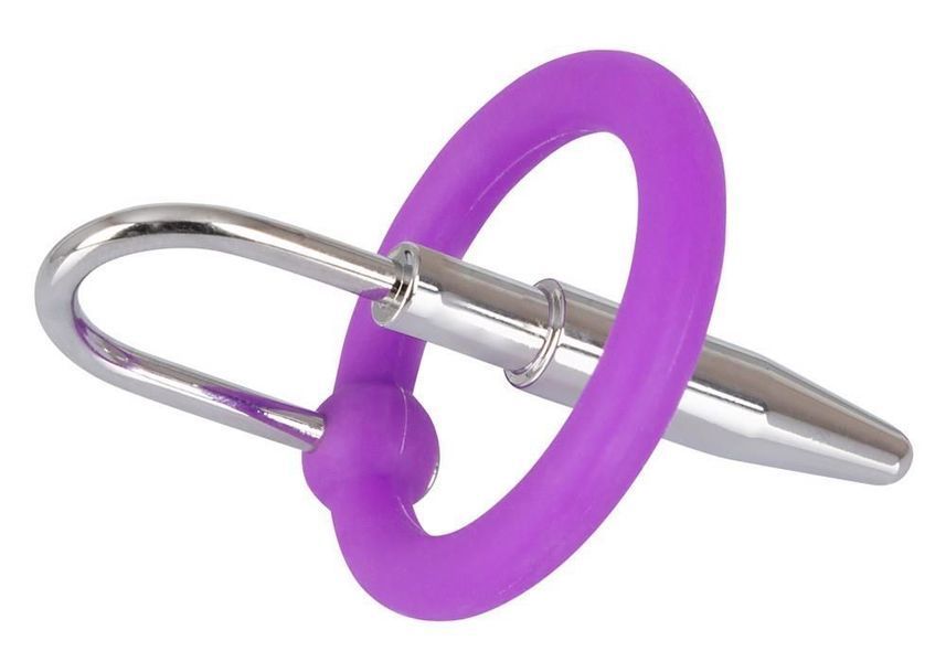 Стимулятор уретри Orion Penis Plug With A Silicone Glans Ring, 4,5 см (сріблястий) 15840 фото