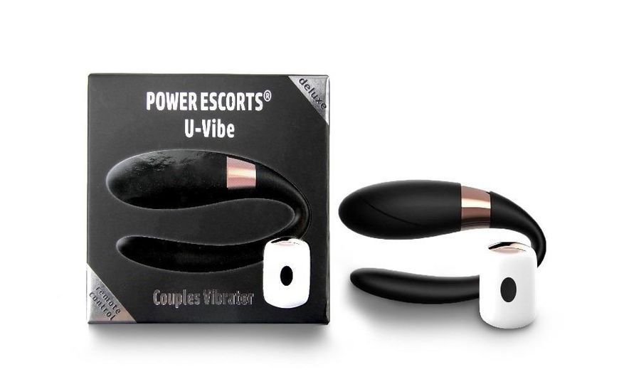 Вибратор для пар Power Escorts U-Vibe, 10 см (черный) 37659_EU фото