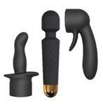 Вібромасажер з насадками Dorcel Kit Wanderful, 20 см (чорний) 25706 фото