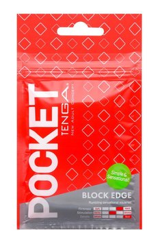 Мастурбатор Tenga Pocket Block Edge, 8 см (червоний) 15538 фото