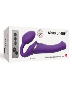 Безремневий вібруючий страпон Strap-On-Me M, 15.6 см (фіолетовий) 89468 фото