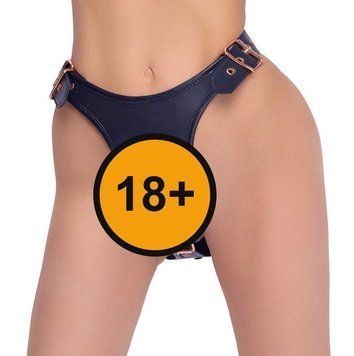Страпон Bad Kitty Strap-On 3D з трьома дилдо, S/M (чорний) 83080 фото