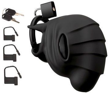 Чоловічий пояс вірності Black Velvets Cock & Ball Cage, 10 см (чорний) 123804 фото