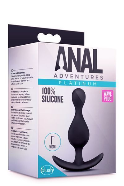 Анальная пробка Anal Adventures Platinum, 12 см (черный) 18318 фото