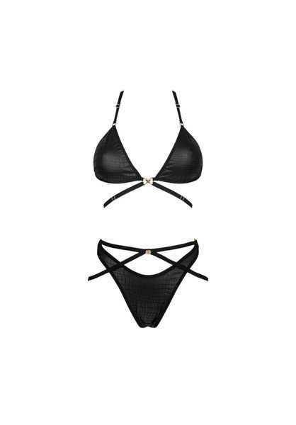 Комплект белья Obsessive Cobra Nive, L/XL (черный) 27386 фото