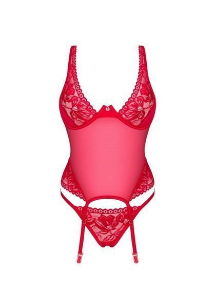 Комплект белья Obsessive Lacelove, XS/S (красный) 32436 фото
