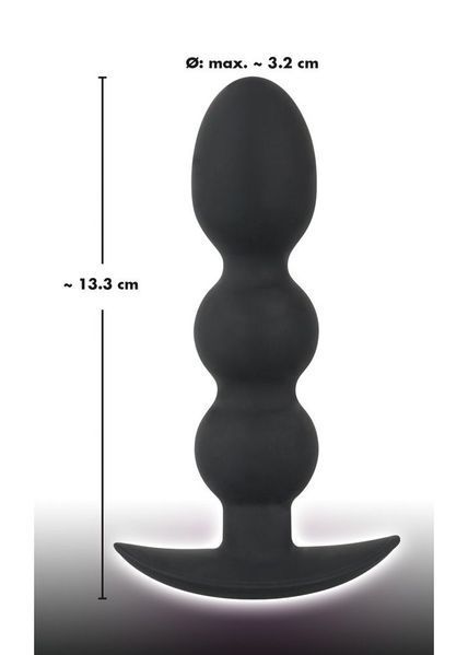 Анальна пробка Orion Black Velvets Heavy Beads, 13,3 см (чорний) 13260 фото