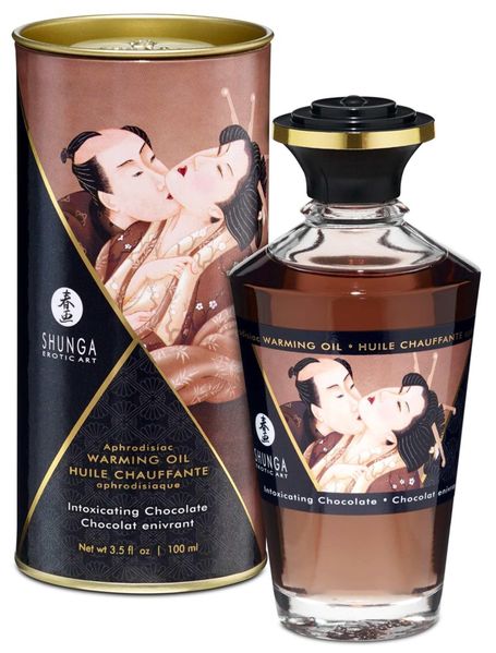 Согревающее массажное масло Shunga Aphrodisiac Warming Oil шоколад, 100 мл 15132 фото