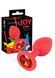 Анальная пробка с кристаллом Colorful Joy Jewel Red Plug Small, 7,2 см (красный) 9856 фото 3