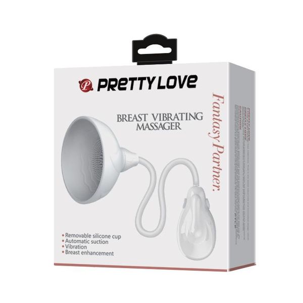 Помпа для грудей Pretty Love Breast Vibrating Massager, 7 см (білий) 45110 фото