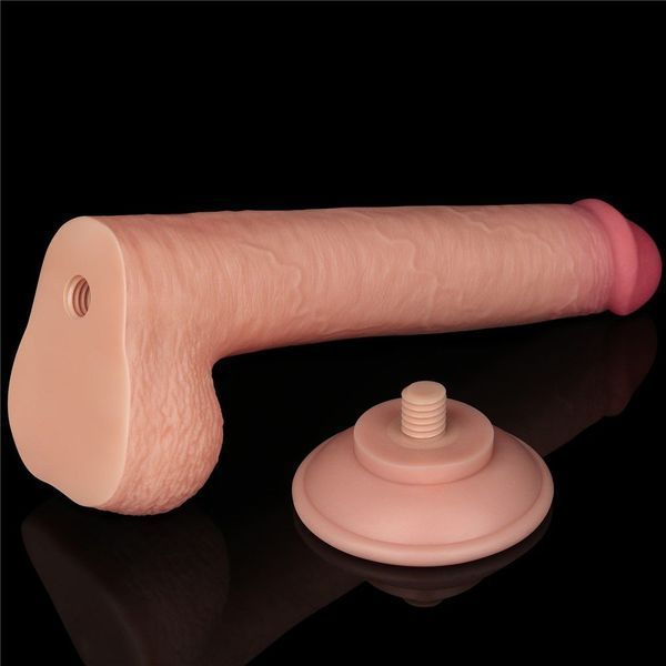 Фалоімітатор LoveToy Sliding-Skin Dual Layer Dong, 22 см (тілесний) 44730 фото