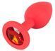 Анальная пробка с кристаллом Colorful Joy Jewel Red Plug Small, 7,2 см (красный) 9856 фото 4