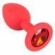 Анальная пробка с кристаллом Colorful Joy Jewel Red Plug Small, 7,2 см (красный) 9856 фото 1