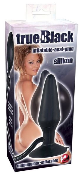 Анальная пробка True Black Inflatable Anal Plug, 15 см (черный) 5163 фото