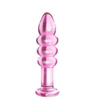 Анальная пробка LoveToy Glass Romance 5.5 ", 14 см (розовый) 28822 фото