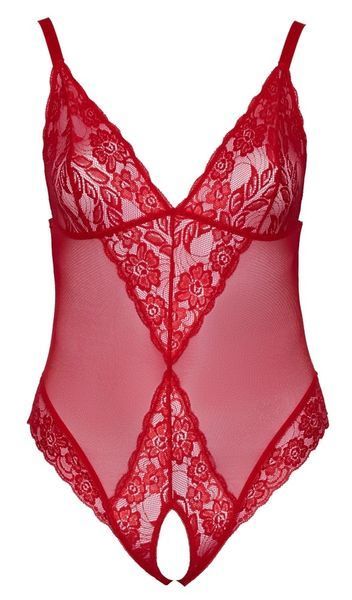 Боді Cottelli Curves otwarte, XL (червоний) 55650 фото