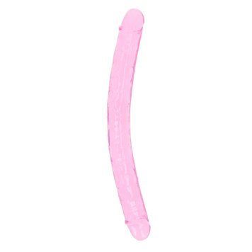 Двосторонній фалоімітатор RealRock Crystal Clear Double Dildo 18'', 45 см (рожевий) 52184 фото