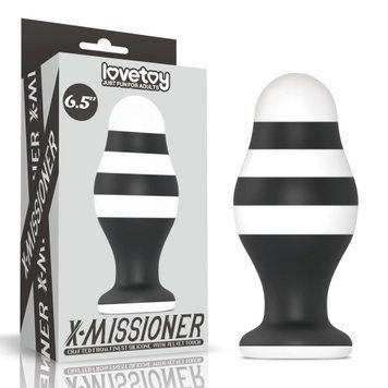 Анальная пробка LoveToy X-Missioner, 17 см (черно-белый) 16207 фото