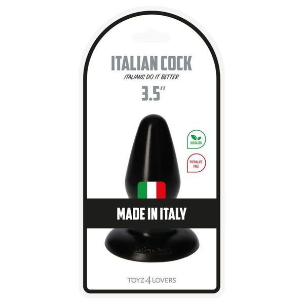 Анальна пробка Toyz4lovers Italian Cock 3,5", 9.5 см (чорний) 73896 фото