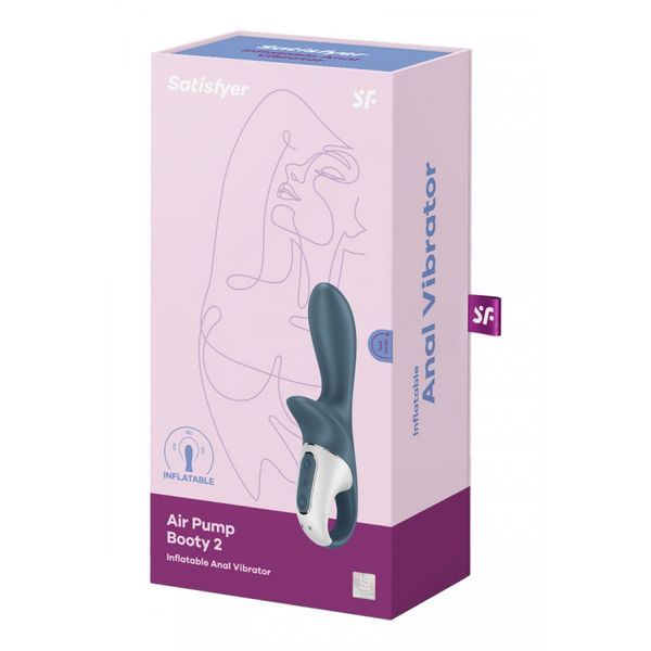 Анальний вібратор Satisfyer Air Pump Booty 2, 19 см (сірий) 15636 фото