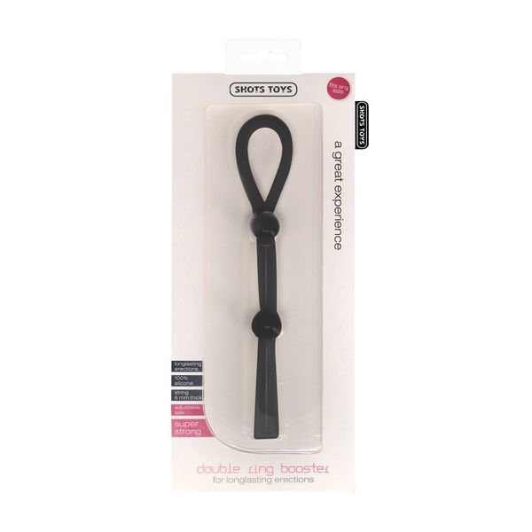 Ерекційне кільце ShotsToys Double Ring Booster (чорний) 40353_EU фото