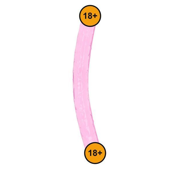 Двухсторонний фаллоимитатор RealRock Crystal Clear Double Dildo 18'', 45 см (розовый) 52184 фото