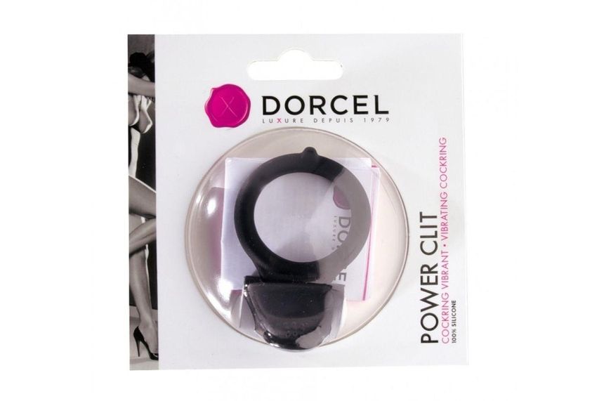 Ерекційне кільце з вібрацією Dorcel Power Clit V2, 6.5х3.5 см (сірий) 12803 фото