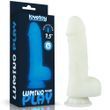 Неоновый фаллоимитатор LoveToy Lumino Play, 19,3 см (синий)