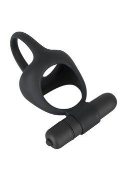 Віброкільце Black Velvets Cock & Ball Ring, 7 см (чорний) 5020 фото