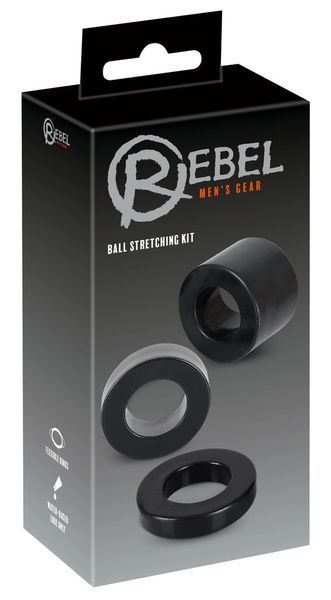 Набор эрекционных колец Rebel Ball Stretching Kit, 3 шт (черный) 40861_EU фото