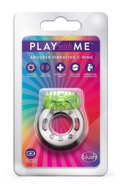 Виброкольцо Play With Me Arouser Vibrating C-Ring, 4.4 см (зеленый) 46515 фото