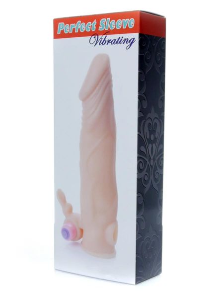 Насадка на пеніс з вібрацією Boss Perfect Sleeve Vibrating, 18,5 см (тілесний) 10148 фото