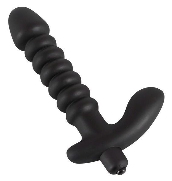 Анальна пробка з вібрацією Black Velvets, 17 см (чорний) 5017_EU фото